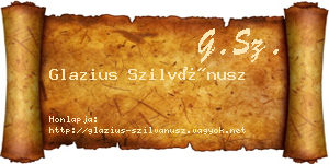 Glazius Szilvánusz névjegykártya